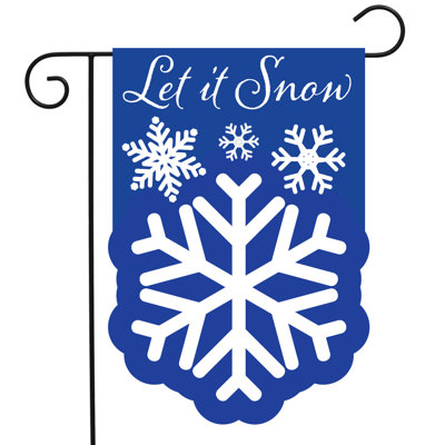 Drapeau de jardin dansant des flocons de neige
