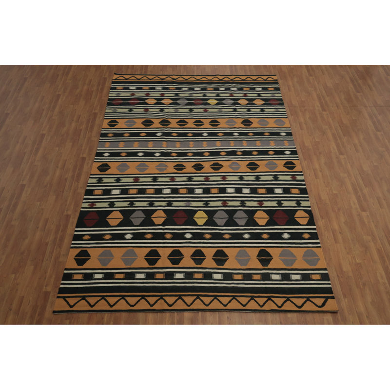 Tribal Wool Kilim Turkish Large Rug 9x14
