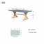 Table de salle à manger rectangulaire en aluminium avec trou pour parasol - Finition gris anthracite et teck (L 72,05 po x l 41,73 po x H 28,34 po)