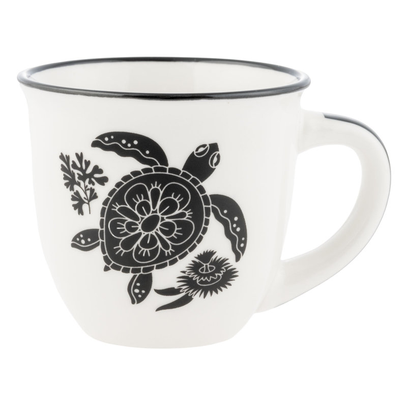 BOHO B&W ESPRESSO MUG  TURTLE