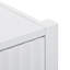 Buffet décoratif U-style, bois blanc avec poignées en métal et motif ondulé, offre une armoire de rangement efficace et une conception idéale pour le couloir, le vestibule et le salon