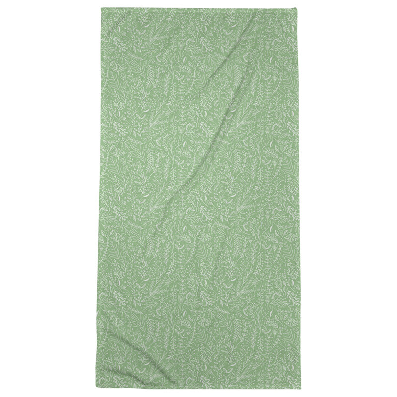 Serviette de bain florale ditsy classique, Vert