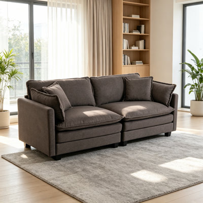 78" Wide 2-Seater Upholstered Square Arm Sofa, Comfy Cloud Couch Sectional Loveseat
