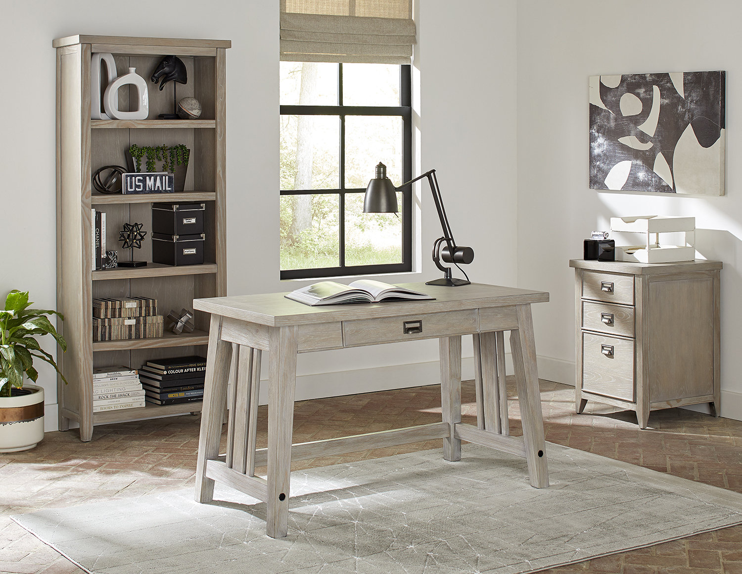 Ossie 48" Writing Desk, Light Brown
