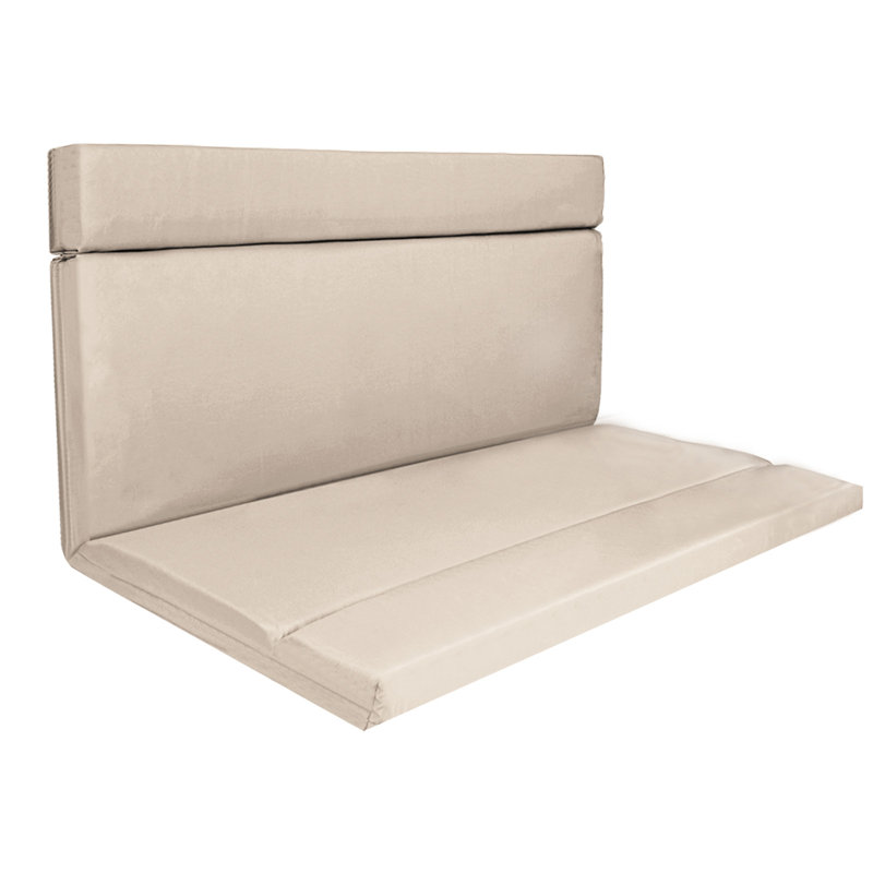 Outdoor Seat Cushion, Bench Cushions With Backrest, Water-repellent, Khaki