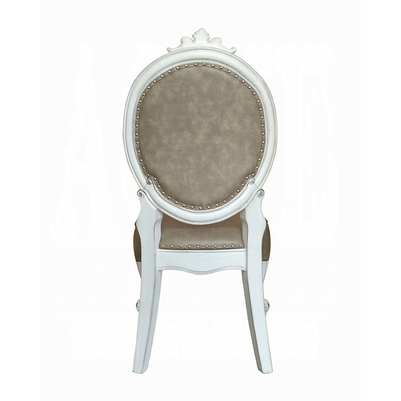 Chaise d'appoint rembourrée H 46 po Tarver, Marron clair, Blanc os