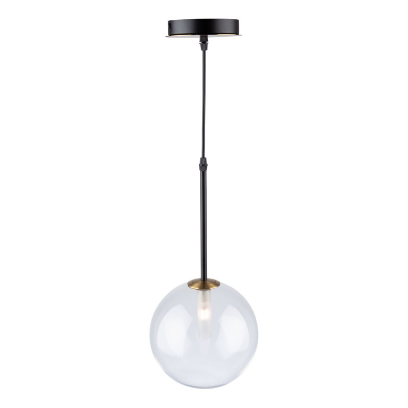 Luminaire suspendu en laiton et noir mat à 1 lumière Griest