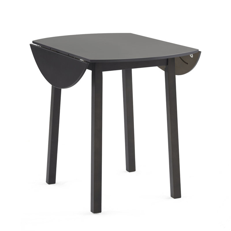 Extendable Round Solid Wood Dining Table, Dark Brown