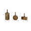 Vases modernes en aluminium et métal avec motif géométrique sculptural pour décors décontractés, objets décoratifs contemporains - ensemble de 3