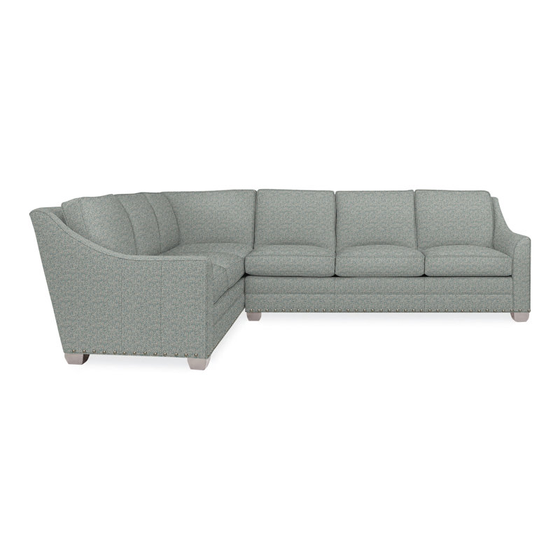 American Bungalow 2-Piece Nicholas Sectional, Yes, Dove Gray, Tuck Water