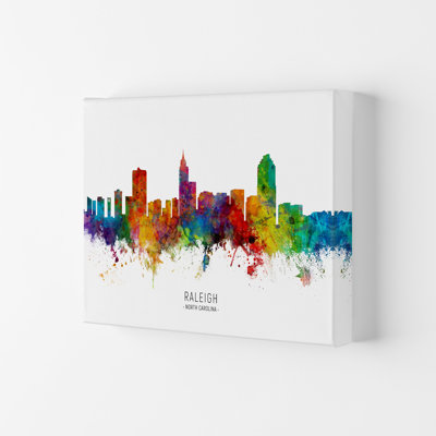 Raleigh North Carolina Skyline by Michael Tompsett - Print