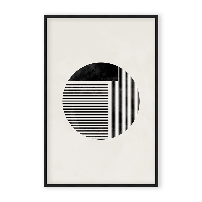 Abstract Minimalist Round by  - Picture Frame Painting on Paper, Framed Canvas, 24" H x 16" W x 2.375" D, White