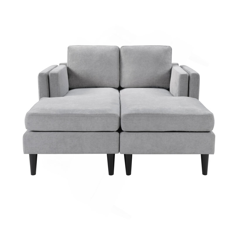 Méridienne moderne avec méridienne et canapé-lit 53,5 po, Grey