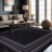Raceland Black Non-Slip Area Rug-1916863925