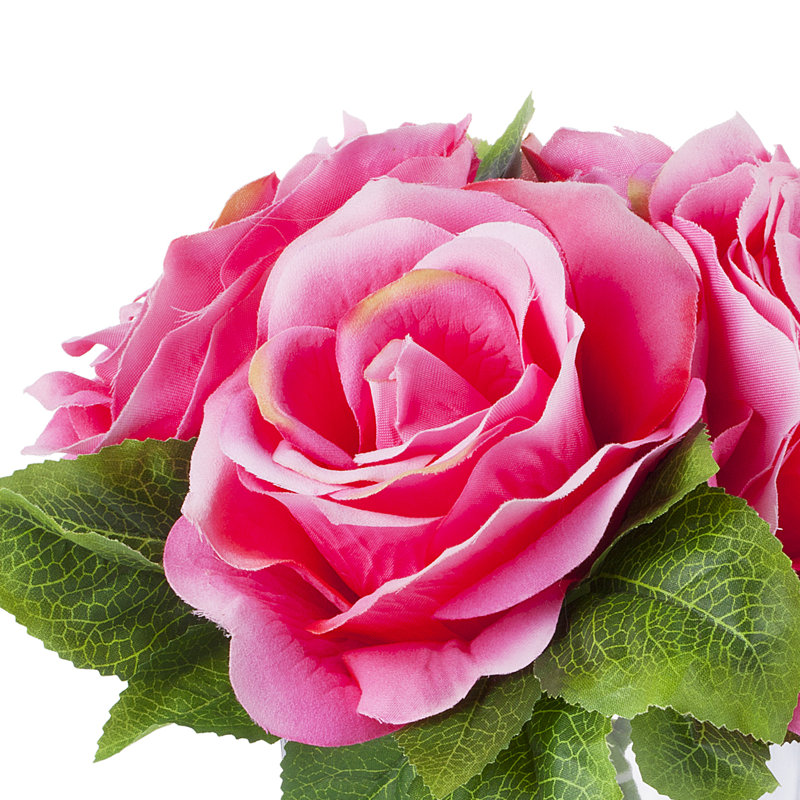 Roses Arrangement in Vase, Pink