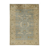 Hand-Knotted High-Quality Brown and Blue Area Rug