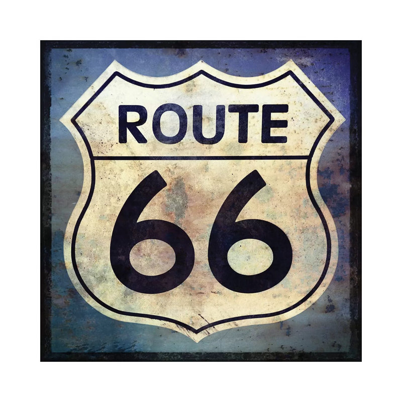 Route 66 Sign by Graffi*Tee Studios - Wrapped Canvas Print, 30.48 cm H x 30.48 cm W