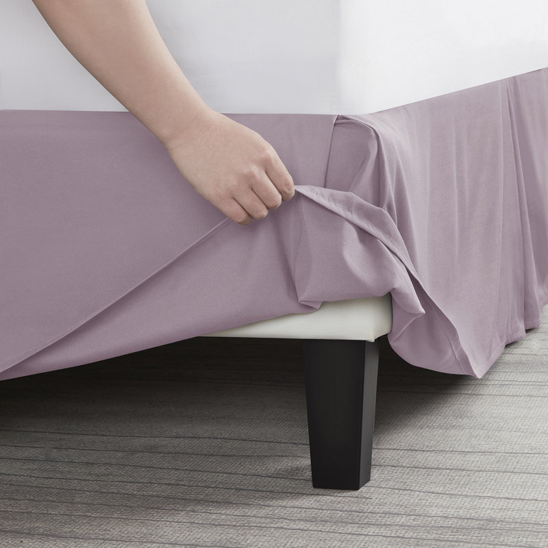 Luxury Pleated 14" Bed Skirt, Full XL, Dusty Purple