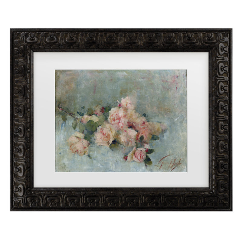 Roses par Grace Joel, H 19,5 po x l 23,5 po x P 0,625 po, Or foncé
