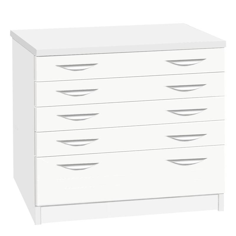 Barcomb 85cm Wide 5 -Drawer File Cabinet, White