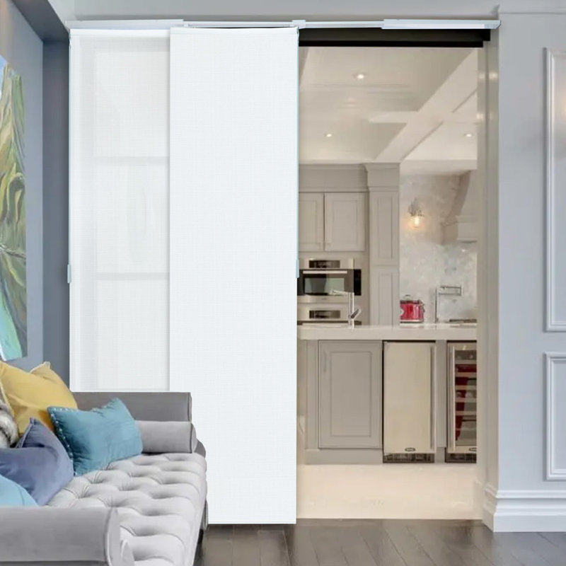 Adjustable Vertical Sliding Panel Track Blinds, Beverly White