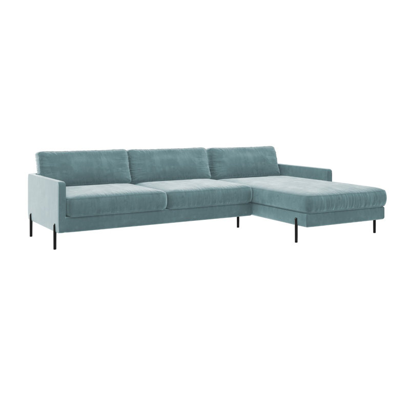 Justin 4 Seater Corner Sectional, Right Hand Facing, Light Green