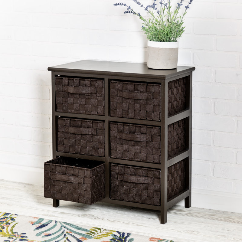 Commode de rangement 6 tiroirs Sickles, Espresso noir