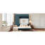 Grand lit escamotable mural avec canapé et tablettes, panneau vert, canapé beige-1249340452