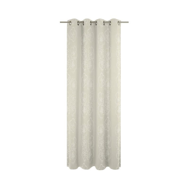 Pasadena Room Darkening Curtain Single Panel, 132 W x 175 D cm, Ecru