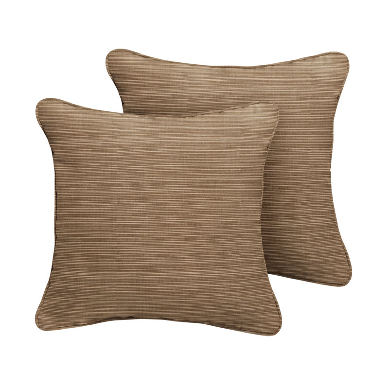 Hinkley Striped Outdoor Reversible Throw Pillow, 18" x 18", Dupione Laurel Sunbrella®