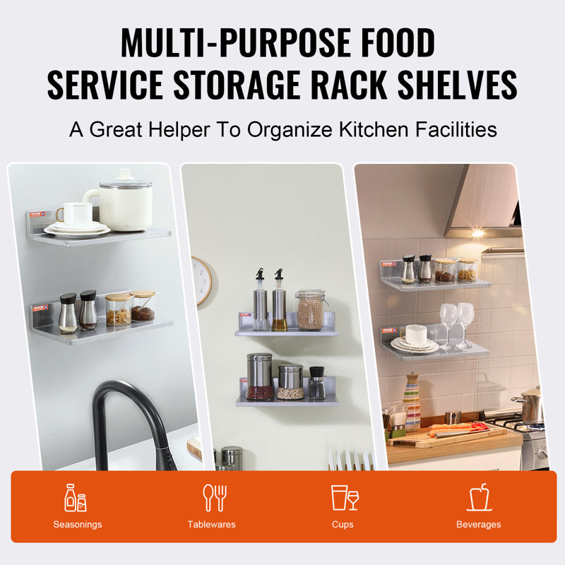 2 Piece L-Shaped Metal Floating Shelf