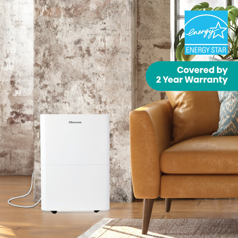 Hisense 35 Pint Compact Dehummidifier with Slide-Out Bucket 3000 Sq. Ft., 35