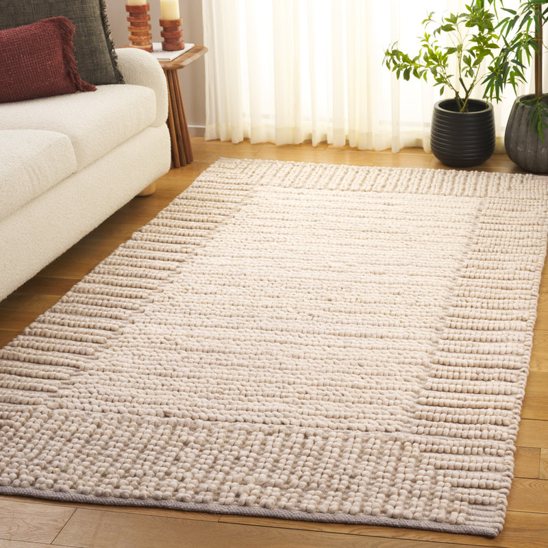 Natura 286 Flatweave Wool/Cotton Rug in Beige, Rectangle 5' x 8'
