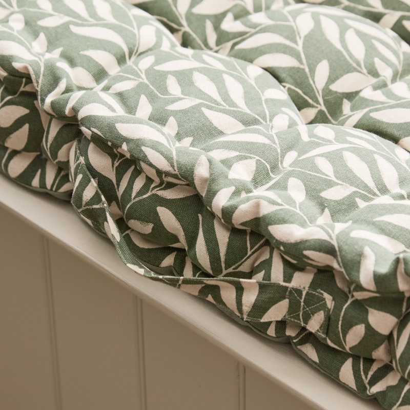 Cotton Leaf Indoor Outdoor Garden Bench Seat Cushion