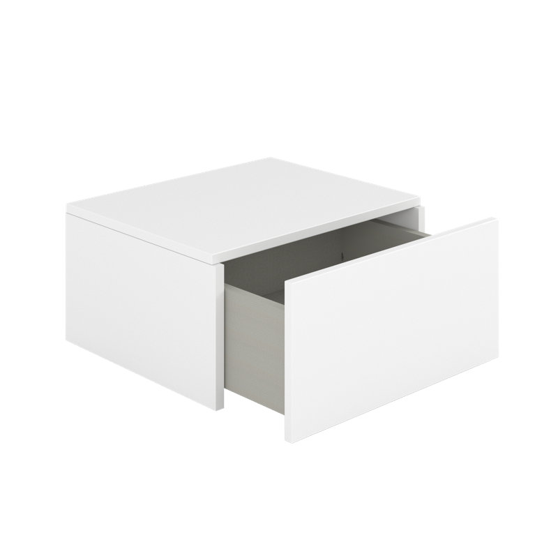 Mirazo 43cm W Particle Board / Chipboard Bedside Table, White