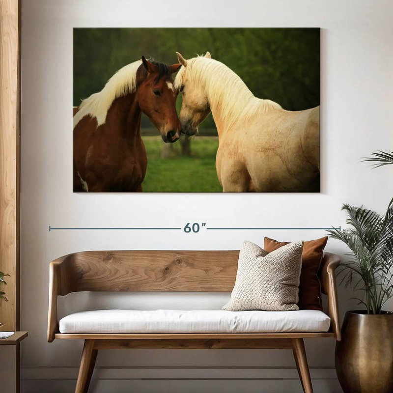 Chevaux muselant, H 34 po x l 51 po