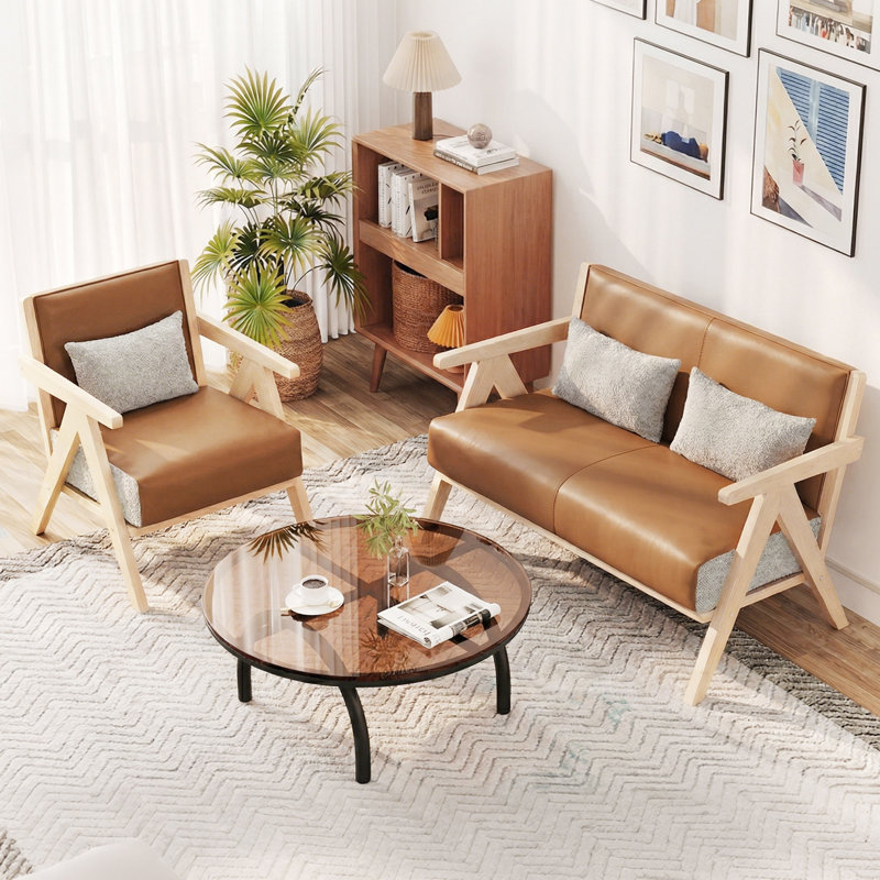Fauteuil d'appoint Mid-Century, Chenille;Faux Leather