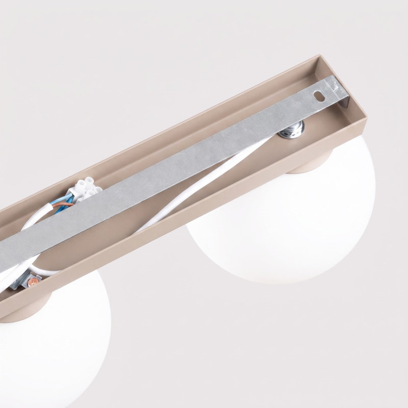 Yoli Steel Flush Mount, Taupe, 34,5x12x14,5 cm, 2 Lights