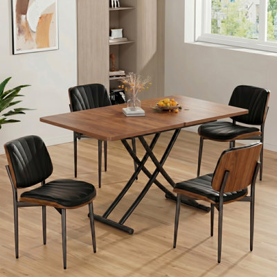 Modern Minimalist Multifunctional Lift Table, Convertible Dining & Work Desk