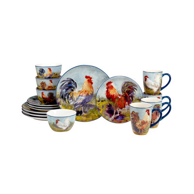 Service de table 16 pièces Certified International Rooster Meadow