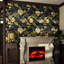 Vintage Grey Black Gold Wallpaper Tropical Style Sticky Back Plastic Gold Leaf Jungle Wall Paper 60 X 1000 cm