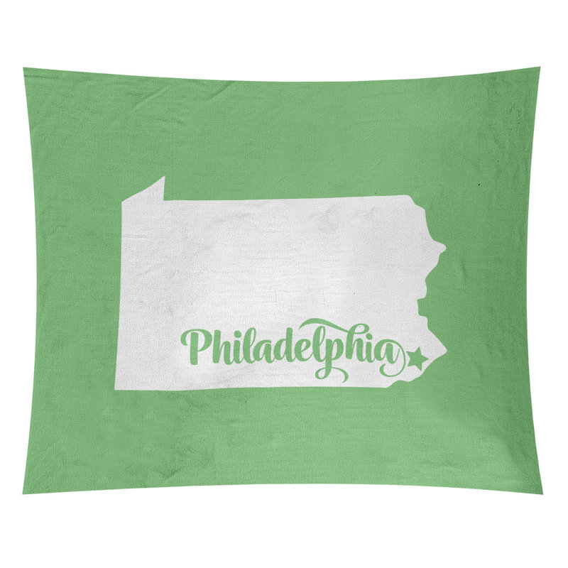 Tapisserie de Philadelphie, Pennsylvanie, H 88 po x l 104 po, Vert