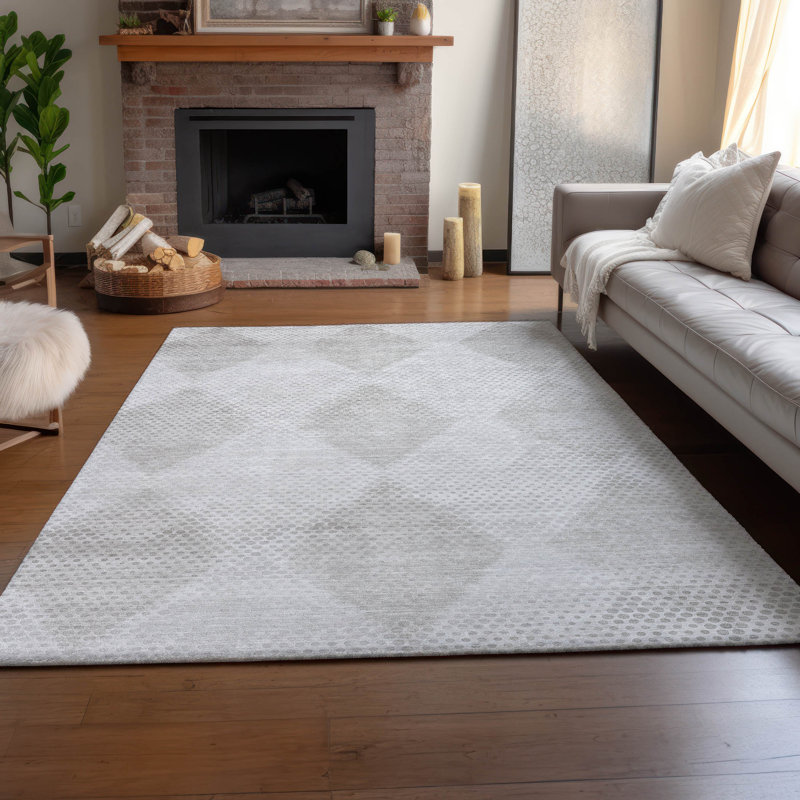 Premium Machine Washable Cerrito Amf539 Ivory Rug, Rectangle 8' x 10'