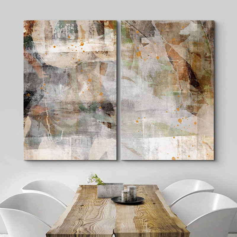 "Abstract Abstract Paint", reproduction d'art sur toile, Toile tendue, H 24 po x l 36 po x P 2 po