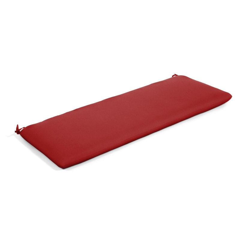 Casual Cushion Sunbrella® Fabric 1-Piece Indoor/Outdoor Bench Cushion, 48"W x 18"L, Canvas Jockey Red