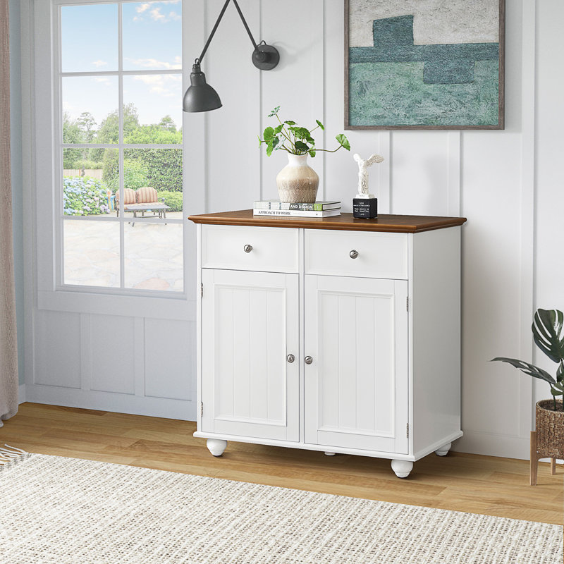 Desserte 2 tiroirs Jaquinta, Blanc