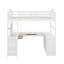 Lit mezzanine double en bois avec bureau