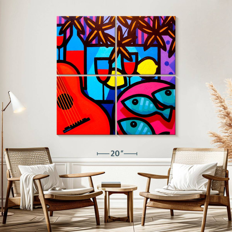 Yarlin Still Life With Guitar, 57" H x 57" W