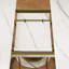 Table de salle à manger ronde extensible pour 4 à 6 personnes, de style campagnard avec tablette de rangement, base en métal doré et placage de marbre, qui s'étend de 43 à 59 pouces