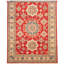 Tapis unique en laine noué à la main de style Gazni rouge / or des années 2010 de 8 pi x 10 pi Qaiden